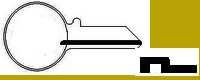 2X70 Single Sided Key CHICAGO LOCK, STEELCASE FILES